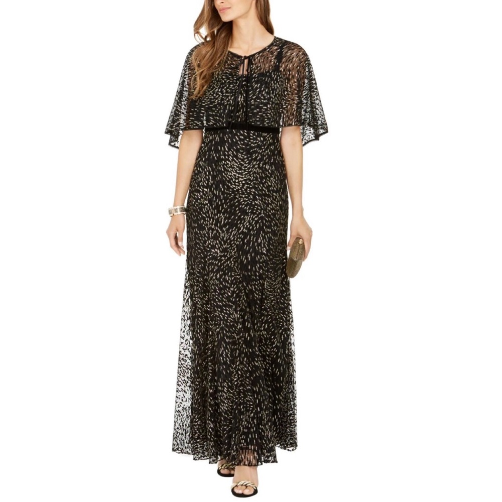 Adrianna Papell Women's Glitter Velvet Gown Set 2pcs